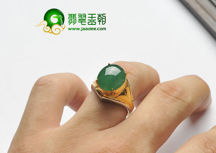 冰种蓝绿缅甸翡翠A货戒面
