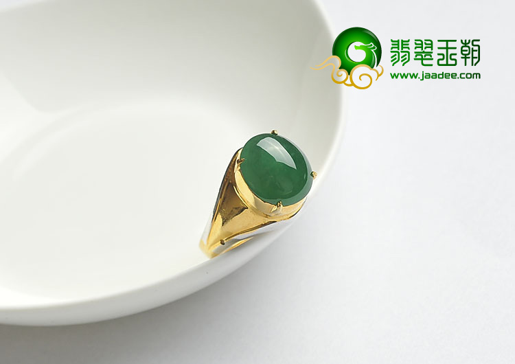 冰种蓝绿缅甸翡翠A货戒面