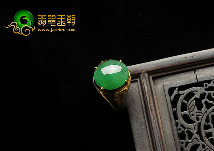冰种蓝绿缅甸翡翠A货戒面