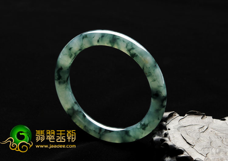 冰种飘花缅甸翡翠A货圆条手镯（58.2mm）