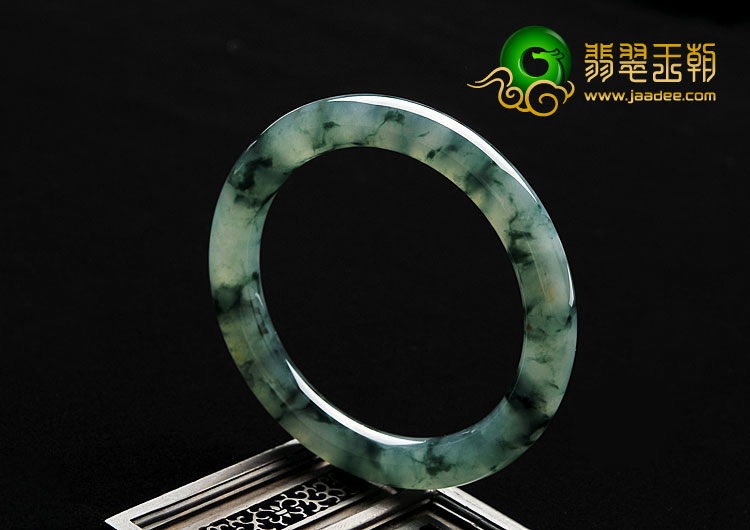 冰种飘花缅甸翡翠A货圆条手镯（58.2mm）