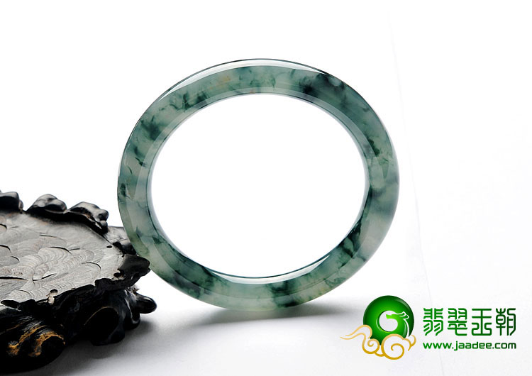 冰种飘花缅甸翡翠A货圆条手镯（58.2mm）