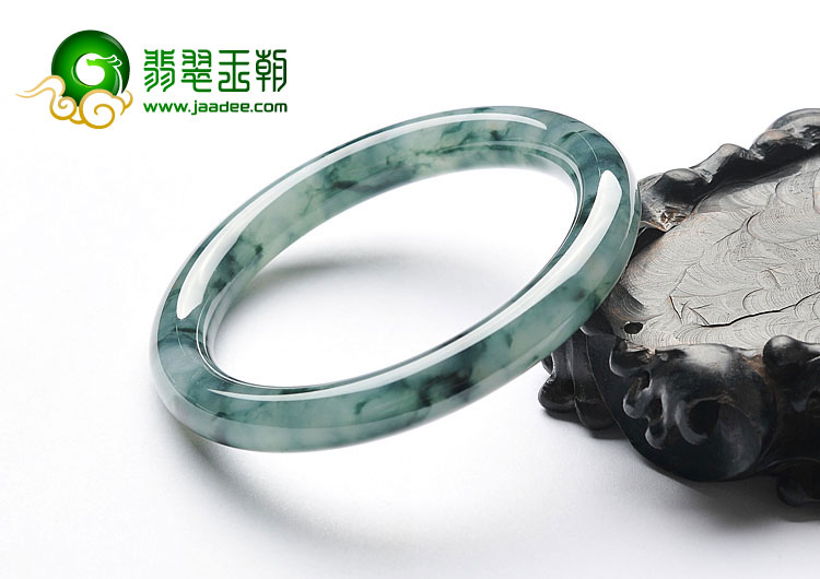 冰种飘花缅甸翡翠A货圆条手镯（58.2mm）