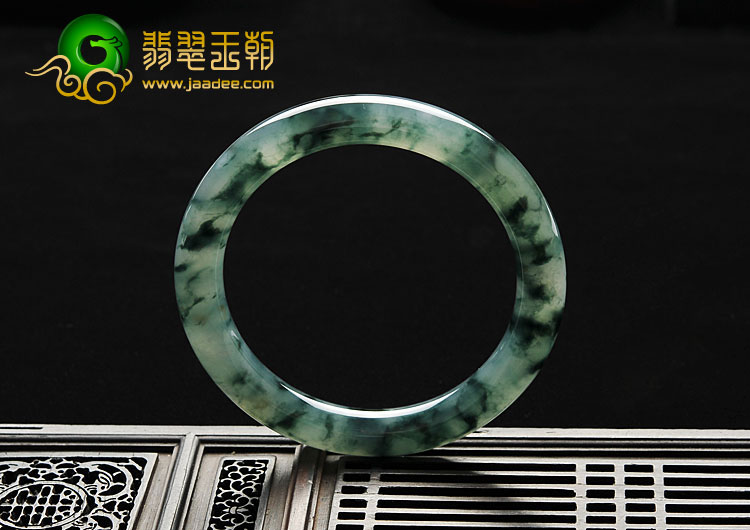 冰种飘花缅甸翡翠A货圆条手镯（58.2mm）
