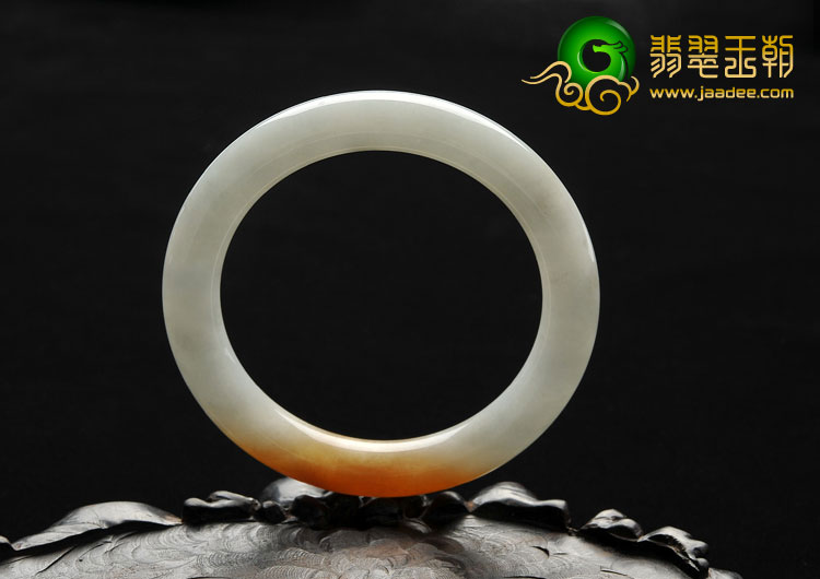 糯冰种晴水褐黄翡缅甸翡翠A货圆条手镯（59.2mm）