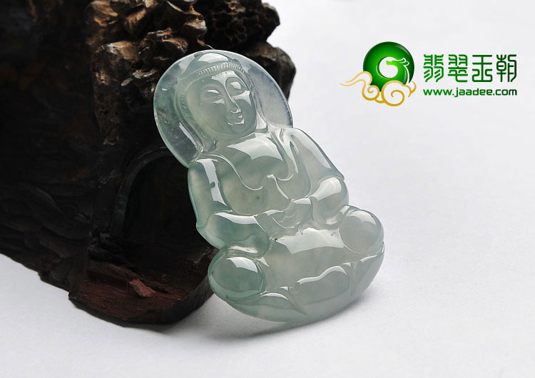 冰种晴水缅甸翡翠A货观音挂件