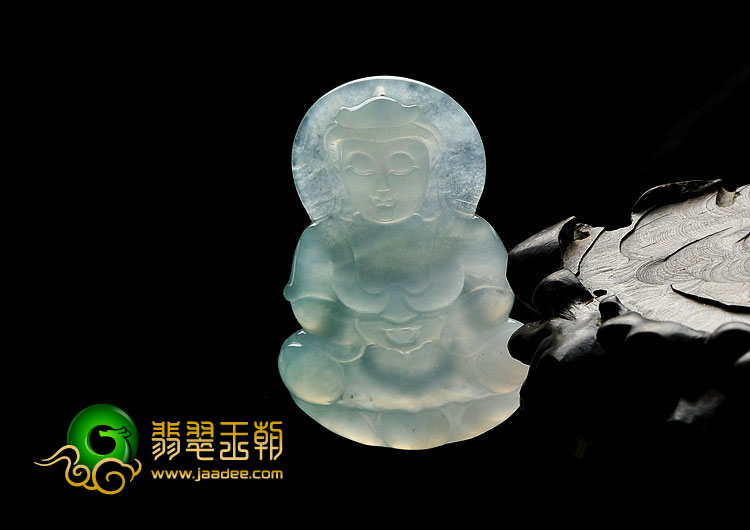 冰种晴水缅甸翡翠A货观音挂件