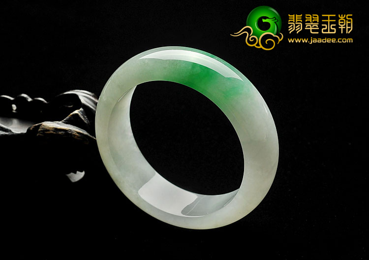 糯冰种阳绿缅甸翡翠A货手镯（53.3mm）