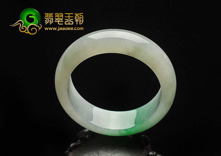 糯冰种阳绿缅甸翡翠A货手镯（53.3mm）