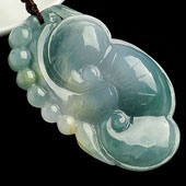 糯冰种飘花缅甸翡翠A货如意挂件