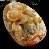 糯冰种红黄翡飘花缅甸翡翠A货花开富贵挂件