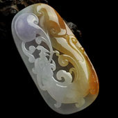 糯冰种三彩缅甸翡翠A货龙行如意挂件