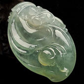 冰种淡黄翡缅甸翡翠A货欢喜如意挂件