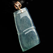 冰种飘花缅甸翡翠A货节节高胸坠