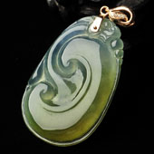 冰种褐黄翡缅甸翡翠A货如意胸坠