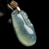 冰种飘花缅甸翡翠A货福瓜挂件