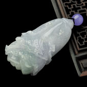 糯冰种晴水缅甸翡翠A货白菜挂件
