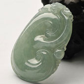 冰种晴水缅甸翡翠A货如意挂件