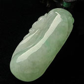 糯冰种晴水略飘翠缅甸翡翠A货福瓜挂件