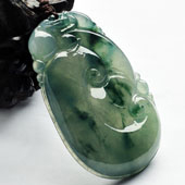 冰种飘花缅甸翡翠A货如意挂件