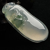 冰种飘花缅甸翡翠A货福瓜挂件