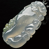 冰种晴水缅甸翡翠A货福瓜挂件