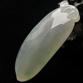 冰种飘绿花缅甸翡翠A货福瓜挂件