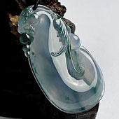 （超值推荐）冰种紫罗兰飘花缅甸翡翠A货龙行如意挂件