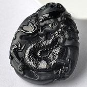 冰种墨翠缅甸翡翠A货龙牌挂件