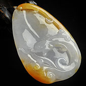 糯冰种淡紫罗兰黄翡缅甸翡翠A货龙行如意挂件