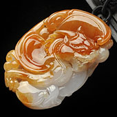 糯冰种红黄翡淡紫罗兰缅甸翡翠A货蝙蝠龙挂件