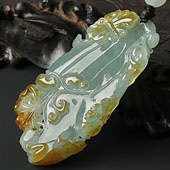 冰种晴水褐黄翡缅甸翡翠A货玉兰花挂件