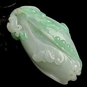 糯冰种飘翠缅甸翡翠A货玉兰花挂件