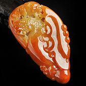 糯冰种红黄翡缅甸翡翠A货鹦鹉挂件