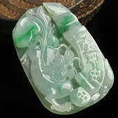 糯冰种飘翠缅甸翡翠A货一生平安挂件