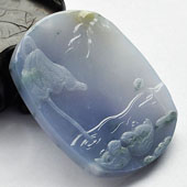 (超值推荐)冰种紫罗兰飘花缅甸翡翠A货百年好合挂件