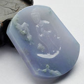 冰种紫罗兰略飘花缅甸翡翠A货祝福挂件