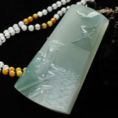 （超值推荐）冰种晴水缅甸翡翠A货望月怀远挂件