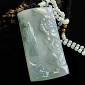 （一口价扫货）冰种晴水略飘花缅甸翡翠A货花开富贵挂件