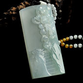 冰种晴水缅甸翡翠A货咏菊挂件