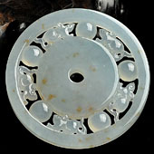 冰种飘花缅甸翡翠A货五鼠运财挂件