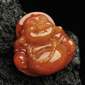 糯冰种红黄翡缅甸翡翠A货玉佛挂件