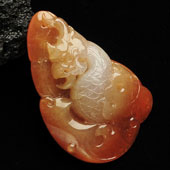 糯冰种红黄翡缅甸翡翠A货龙如意挂件