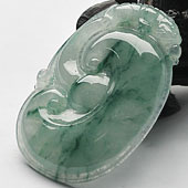 冰种飘花缅甸翡翠A货如意挂件