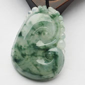 冰种飘花缅甸翡翠A货如意挂件