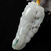 糯冰种略飘花缅甸翡翠A货人生如意手玩件