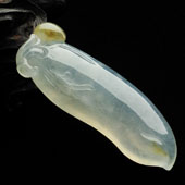 冰种飘黄翡缅甸翡翠A货福瓜挂件