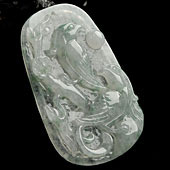 冰种飘花缅甸翡翠A货喜上眉梢挂件