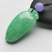 糯冰种翠色缅甸翡翠A货福瓜挂件