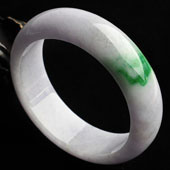 糯冰种春带彩缅甸翡翠A货手镯（57.9mm）